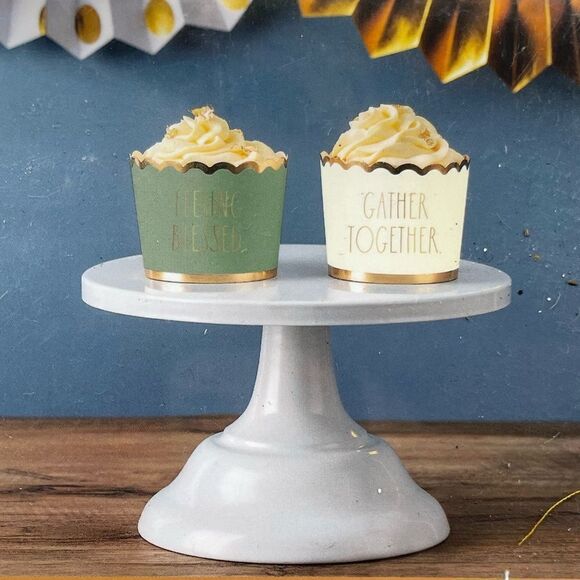 Rae Dunn 50 Count Fall Cupcake Liners Feeling Blessed Gathered Together NIB - Picture 2 of 6